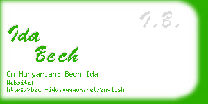 ida bech business card